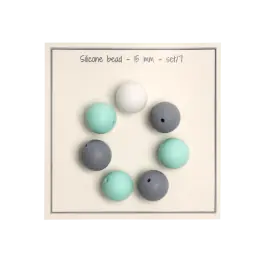Siliconen kralen mint grijs wit 18mm van GO HANDMADE 19017 Populair