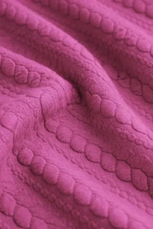 Weekendaanbieding Jacquard jersey kabel donker fuchsia