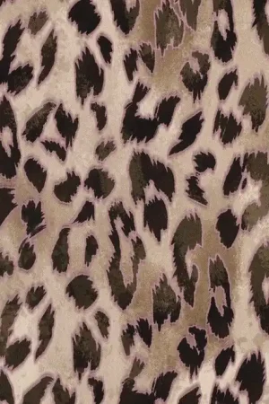 Viscose rosella stretch stof, panterprint, zand/bruin/roze. P518 Fabrieksprijs