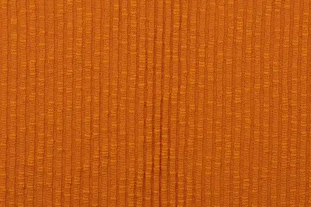 Vintage gebreide rib stof, okergeel. P271 Nieuw