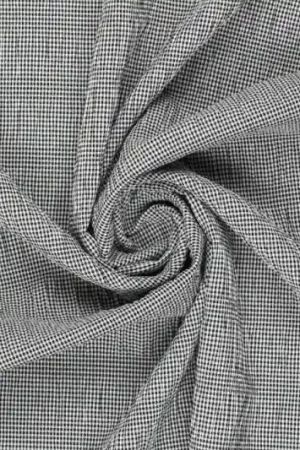 Beperkt Aanbod Seersucker smog stof, fijne ruit, zwart/wit. P226