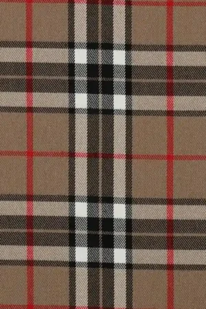 Beperkt Aanbod Ruit tartan stof, zand/zwart/rood/room. P189
