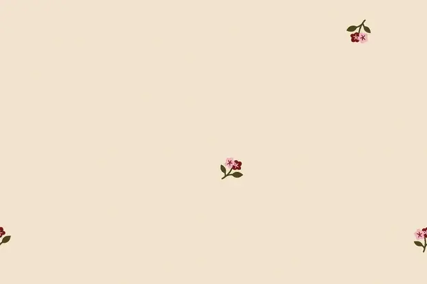 Baby rib stof, kleine bloemetjes, beige/roze/groen. P081 Uitverkoop