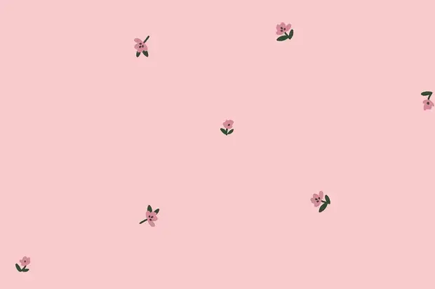 Baby rib stof, kleine bloemenprint, roze/groen. P080 Rechtstreeks Van De Fabrikant