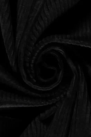 Weekendaanbieding Corduroy rib stof, stretch, zwart. P031