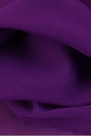 Voile chiffon stof, donker paars. VC034 Bestseller