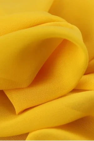 Voile chiffon stof, geel. VC008A Direct Verzonden