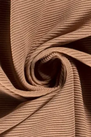 Actieprijs Jersey tricot stof, fijne rib, donker zalm. Y924