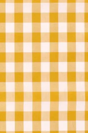 Weekendaanbieding Katoen stof ruit, okergeel met wit, 1.5R034