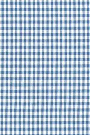 Actieprijs Poplin katoen stof, ruit, jeansblauw/wit. 0.5R006