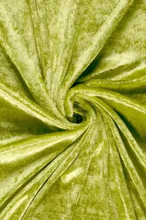 Velour de panne stof , appel groen. VP123 Alleen Vandaag