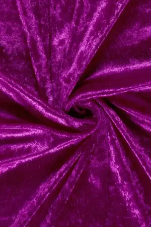 Velour de panne stof , fuchsia. VP217 Finale Uitverkoop