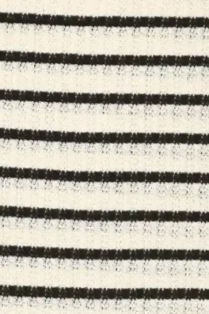 Aanbieding Crochet stof, streep, roomwit/zwart. Y319