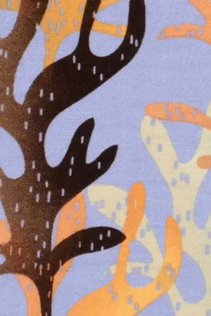Beperkte Voorraad Viscose stof, bladprint, lila/bruin. Y251