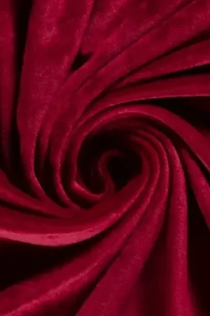 Velours stretch stof, donker rood. VS016 Gereduceerde Prijs