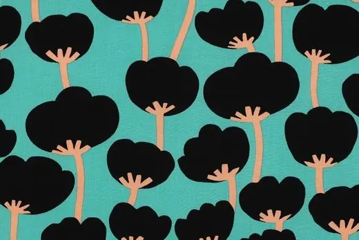 Weekendaanbieding Lenzing ecovero stof, poppies Nerida Hansen, zeeblauw. X1320