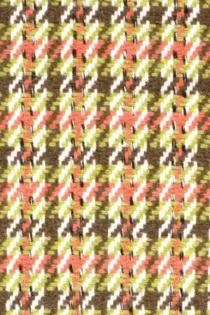 Beperkte Voorraad Jacquard pied de poule stof , groen en roze . X1200