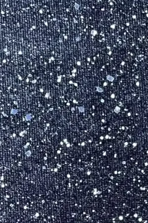 Actieprijs Stretch fluweel stof, diamantjes opdruk, donkerblauw. LYFD016