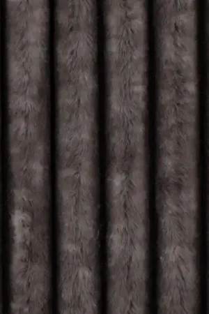 Beste Prijs Faux fur bont stof, streep reliëf, grijs. X696