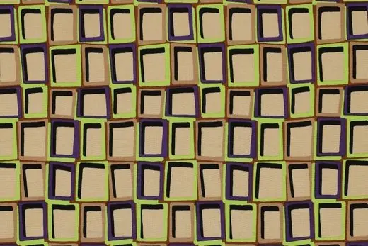 Viscose stof, soepel vallend, abstracte ruitprint, lichtbruin/paars/groen. X499 Goedkoop