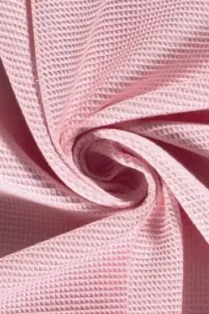 Wafeldoek stof, baby roze. WA013 Direct Verzonden