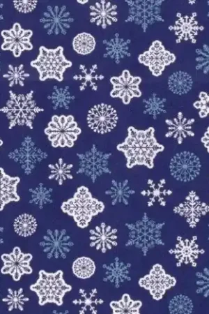Beste Prijs Kerst katoen stof, sneeuwvlokjes, blauw/wit. KR03