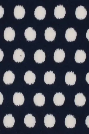 Viscose chally stof, dots, blauw/wit. C296 Favoriet