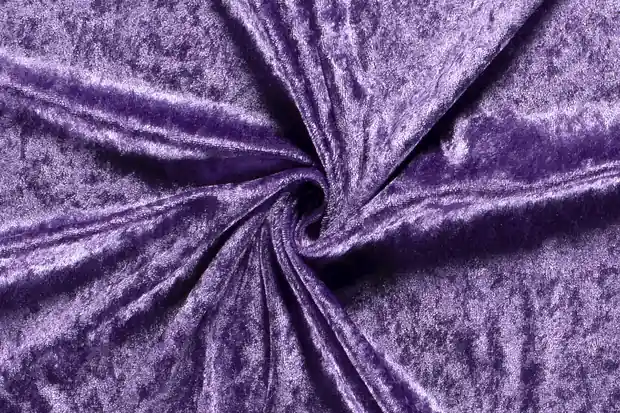 Velour de panne stof , lila. VP043 Gratis Verzending