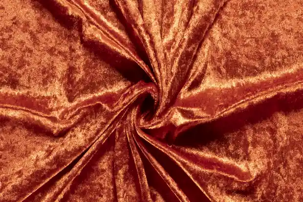 Velour de panne stof , brique . VP038 Laatste Versie
