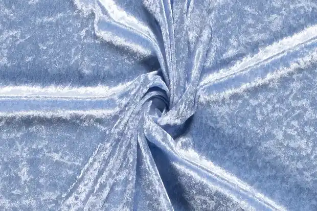 Actieprijs Velour de panne stof , baby blauw . VP002