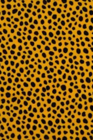 Voordeelprijs Nicky velours stof, stip print, zwart/geel. A0822