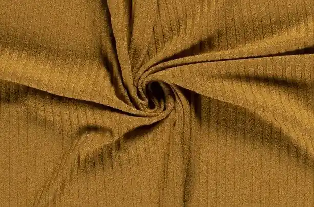 Viscose rib stof, oker geel. A0012 Rechtstreeks Van De Fabrikant