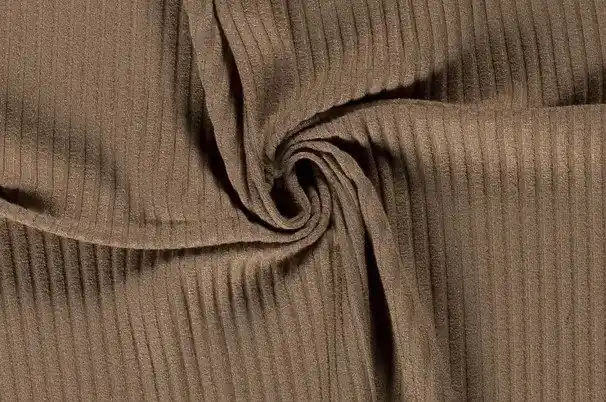 Viscose rib stof, camel. A0009 Op = Op
