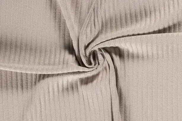 Viscose rib stof, beige. A0008 Tijdelijk Beschikbaar