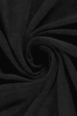 Badstof stretch, zwart. BSTR.069 Op = Op