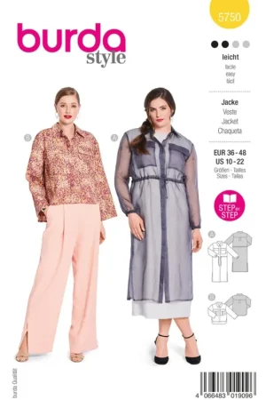 Weekendaanbieding Burda nr. 5750 maat 36 - 48