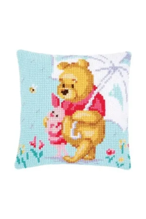 Aanbieding Kruissteekkussen kit Disney Winnie in de regen