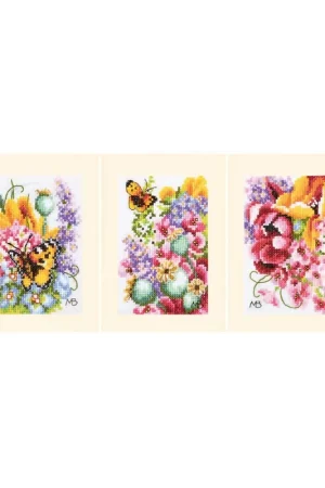Lanarte wenskaart kit kleurig bloemenpakket set van 3 Alleen Vandaag