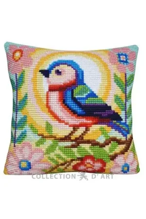 Beste Prijs Kussen borduurpakket Bird on Branch - Collection d'Art