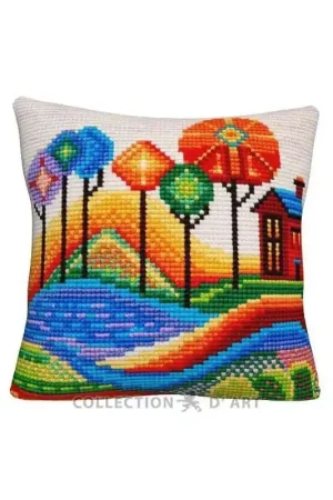 Kussen borduurpakket Blue Lake - Collection d'Art Shop Nu