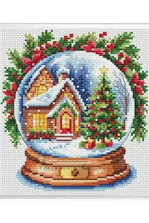 Borduurpakket Snow Globe House - Collection d'Art Merkproduct