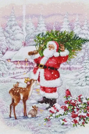 Alleen Vandaag Borduurpakket Santa With Tree - Luca-S