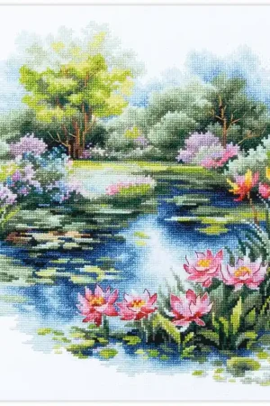 Hete Deal Borduurpakket The Water Lily Pond - Magic Needle