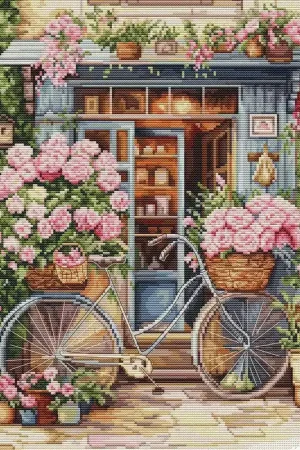 Borduurpakket - Shop Flowers - Luca-S Actieprijs