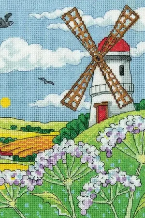 Express Levering BorduurpakketWindmill landscape- Heritage Crafts