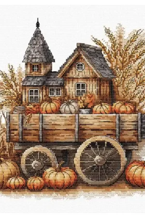 Borduurpakket - Autumn Cart - Ava Stitch Bestseller