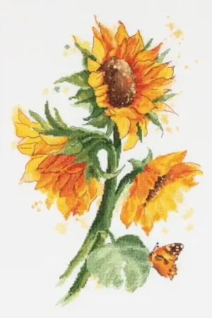 Seizoensaanbieding Borduurpakket - Bright sunflowers - Klart/ PANNA