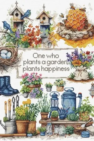 Borduurpakket - Garden Plants- Luca-S Aanbieding