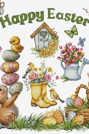 Borduurpakket - Happy Easter - Luca-S Rechtstreeks Van De Fabrikant