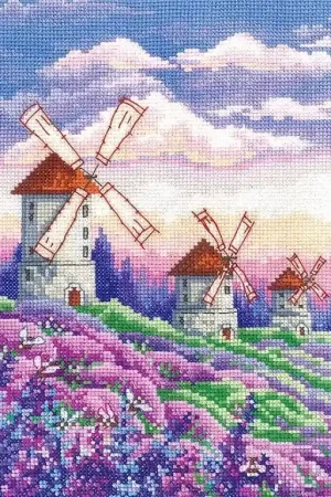 Borduurpakket - Landscape with windmills - Andriana Weekendaanbieding